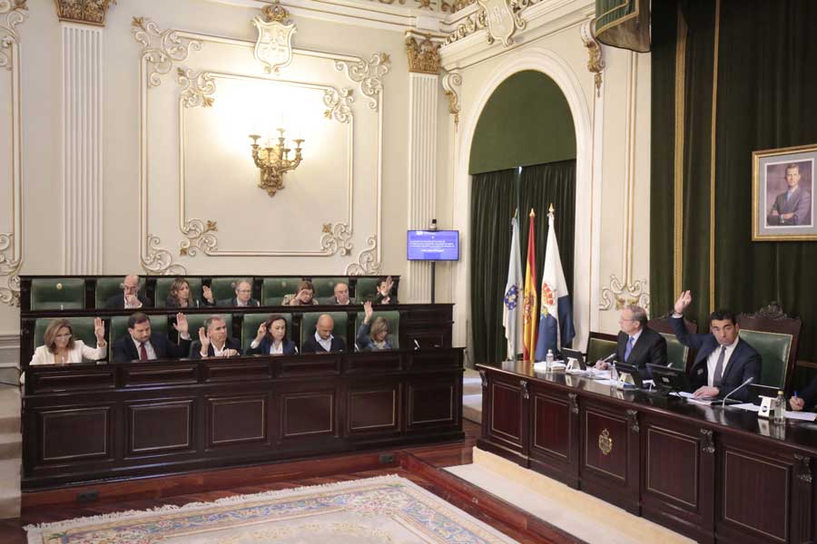 Votación no salon de plenos 