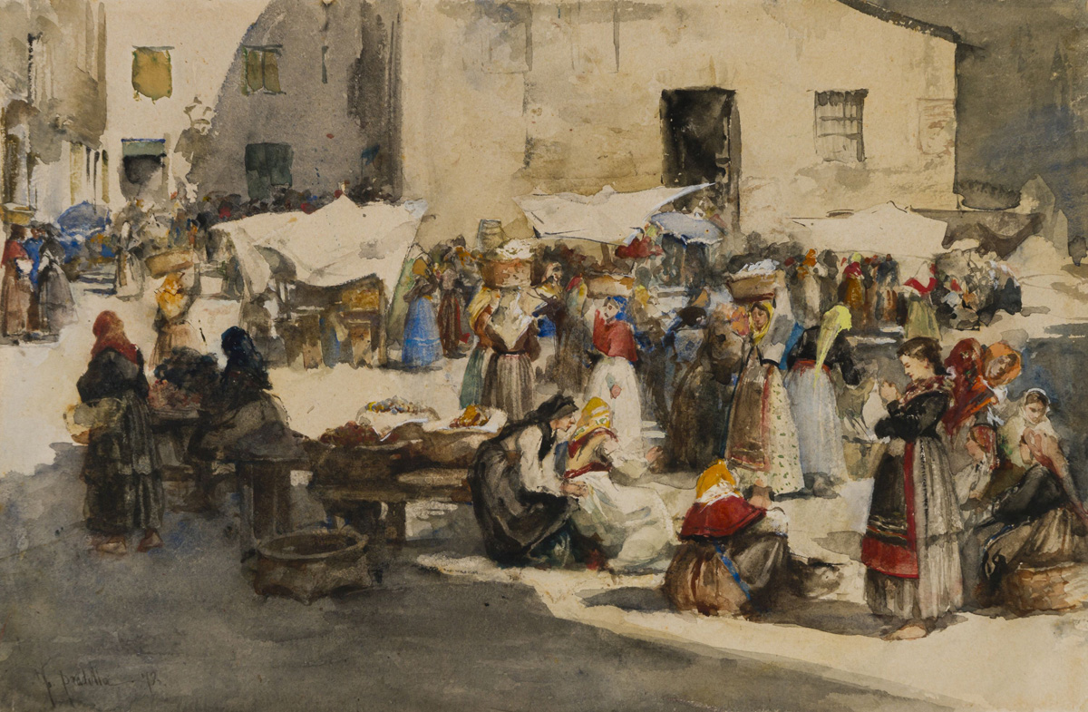 Acuarelas realizadas en Galicia por Francisco Pradilla 