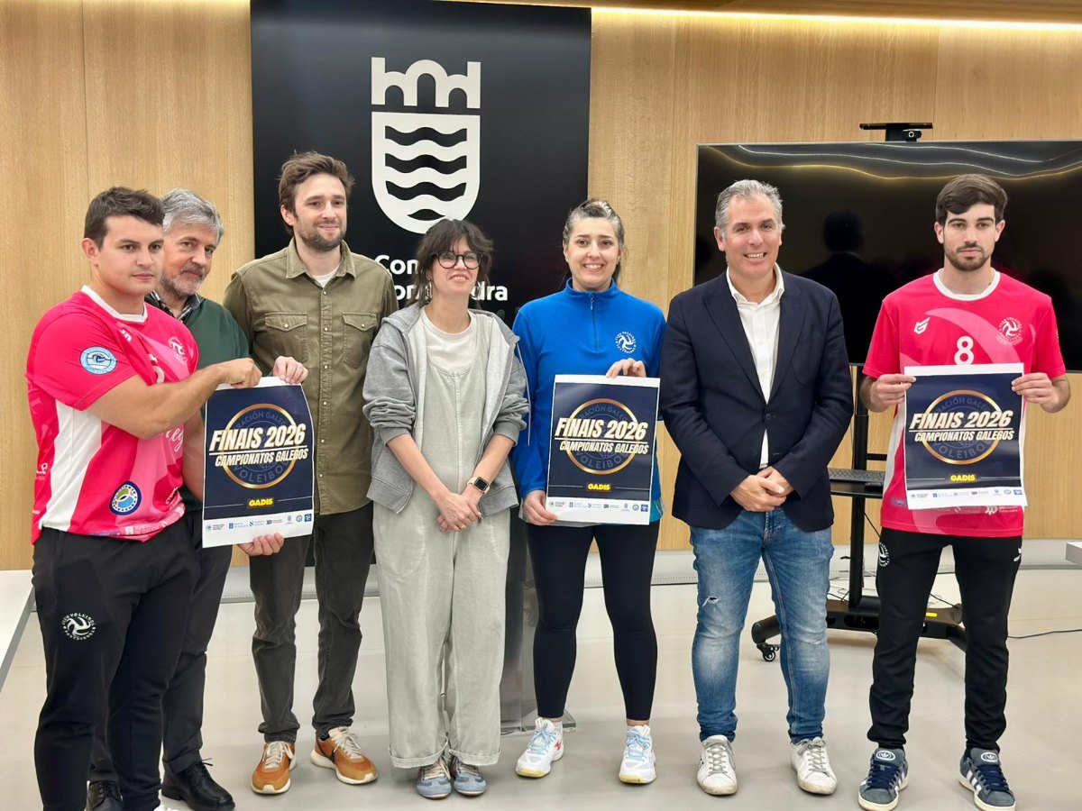 Rafa Domínguez participa na presentación das finais do Campionato Xunta de Galicia de Voleibol