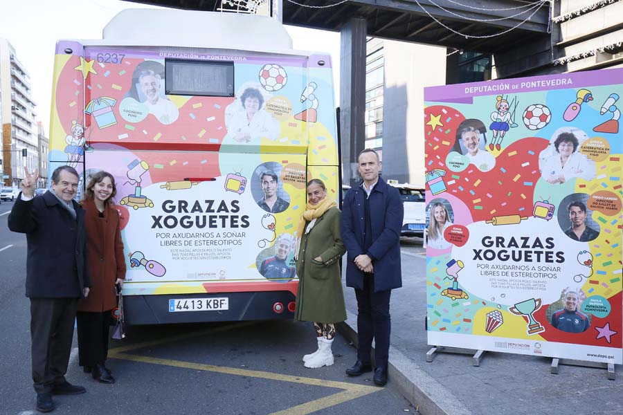  
		A campaña da Deputación “Grazas xoguetes” xa pasea por Vigo nos Vitrasa animando este nadal á cidadanía a regalar sen estereotipos
	