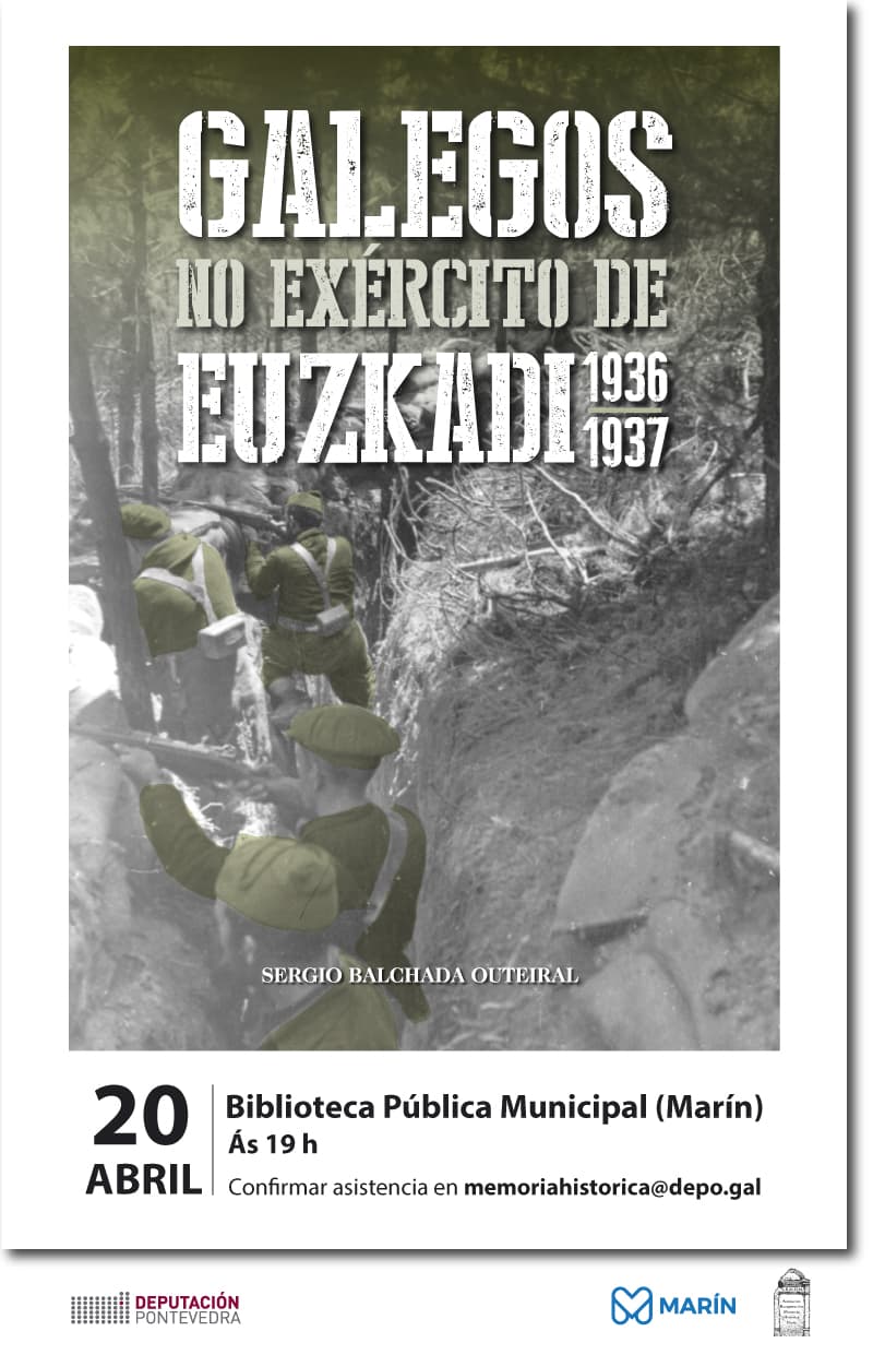 Cartel de  presentación de libro ‘Galegos no exército de Euzkadi 1936-1937’