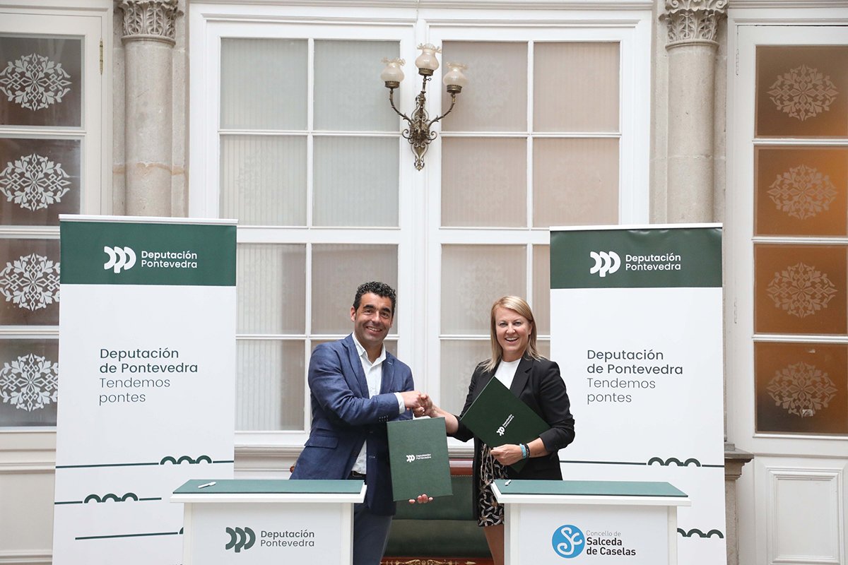 Luis López e a alcaldesa de Salceda de Caselas, Dolores Castiñeira