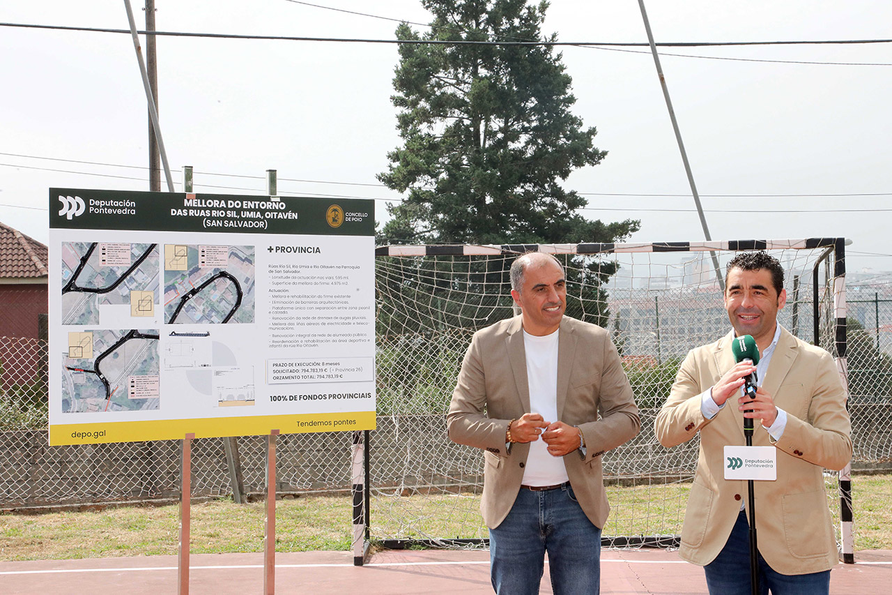 Luis López destaca o investimento de case 800.000€ da Deputación para cumprir cunha demanda histórica da veciñanza de Poio: a reforma urbana do barrio da Caeira