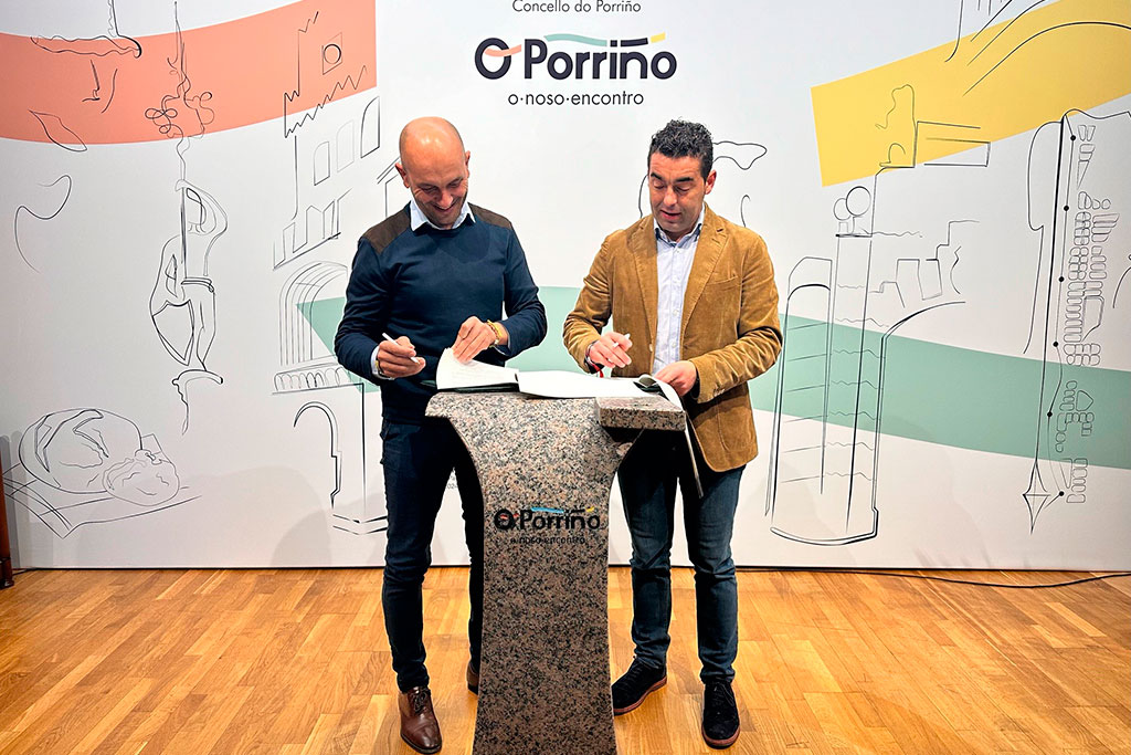 O presidente da Deputación de Pontevedra, Luis López, e o alcalde do Porriño, Alejandro Lorenzo